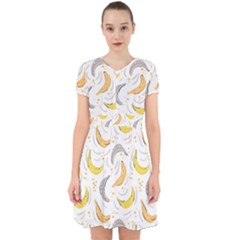Seamless Stylish Pattern With Fresh Yellow Bananas Background Adorable In Chiffon Dress by Wegoenart