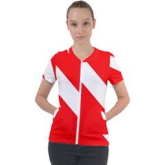 Diving Flag Short Sleeve Zip Up Jacket by FlagGallery