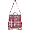 Red Abstract Check Textile Seamless Pattern Crossbody Backpack View3