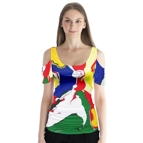 Africa As It Is 1 2 Butterfly Sleeve Cutout Tee  by bestdesignintheworld