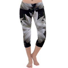 Daisies Capri Yoga Leggings by bestdesignintheworld