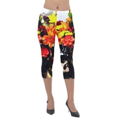 Flowers In A Vase 1 2 Lightweight Velour Capri Leggings  by bestdesignintheworld
