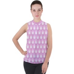 Kawaii Cannabis  Mock Neck Chiffon Sleeveless Top by thethiiird