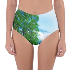 Airbrushed Sky Reversible High-waist Bikini Bottoms by Fractalsandkaleidoscopes