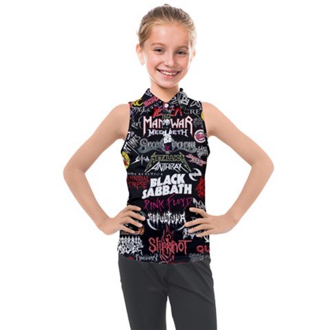 Metal Bands College Kids  Sleeveless Polo Tee by Sudhe