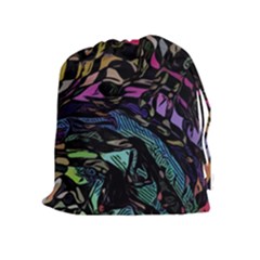 Background Drawing Colorful Pattern Drawstring Pouch (xl) by Vaneshart