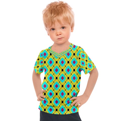 Pattern Tiles Square Design Modern Kids  Sports Tee by Vaneshart