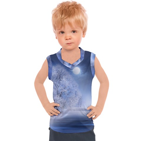 Nature Landscape Winter Kids  Sport Tank Top by Vaneshart