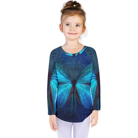 Animal Butterfly Insect Kids  Long Sleeve Tee by Vaneshart