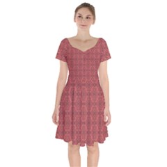 Timeless - Black & Indian Red Short Sleeve Bardot Dress by FashionBoulevard