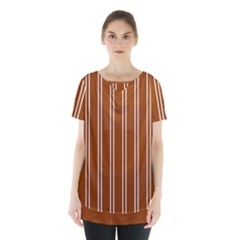 Nice Stripes - Burnt Orange Skirt Hem Sports Top by FashionBoulevard