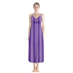 Nice Stripes - Imperial Purple Button Up Chiffon Maxi Dress by FashionBoulevard