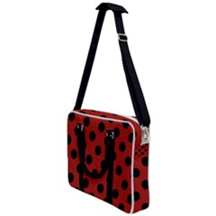 Polka Dots - Black On Apple Red Cross Body Office Bag by FashionBoulevard