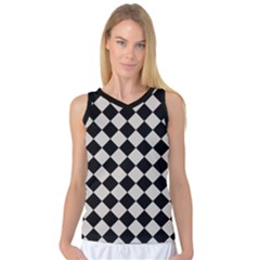 Block Fiesta Black And Abalone Grey Women s Basketball Tank Top by FashionBoulevard