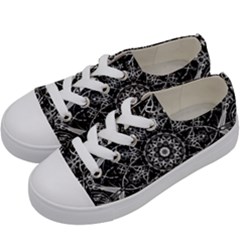 Black And White Pattern Kids  Low Top Canvas Sneakers by Sobalvarro