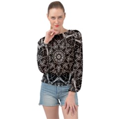 Black And White Pattern Banded Bottom Chiffon Top by Sobalvarro