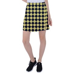 Block Fiesta Black And Ceylon Yellow Tennis Skirt by FashionBoulevard