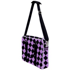 Block Fiesta Black And Lavender Purple Cross Body Office Bag by FashionBoulevard