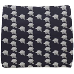 White Rose In Blue Seat Cushion by snowwhitegirl