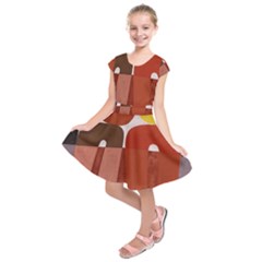 Sophie Taeuber Arp, Composition À Motifs D arceaux Ou Composition Horizontale Verticale Kids  Short Sleeve Dress by Sobalvarro