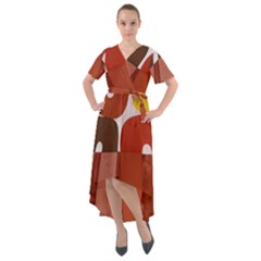 Sophie Taeuber Arp, Composition À Motifs D arceaux Ou Composition Horizontale Verticale Front Wrap High Low Dress by Sobalvarro