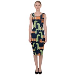 Seamless Pattern With Cats Sleeveless Pencil Dress by Vaneshart