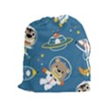 Seamless Pattern Funny Astronaut Outer Space Transportation Drawstring Pouch (XL) View1