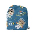 Seamless Pattern Funny Astronaut Outer Space Transportation Drawstring Pouch (XL) View2