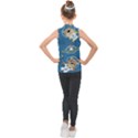 Seamless Pattern Funny Astronaut Outer Space Transportation Kids  Sleeveless Polo Tee View2