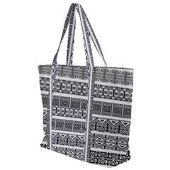 Borders Ikat Ethnic Frame Tribal Zip Up Canvas Bag by Wegoenart