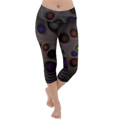 Fractal Fantasy Abstract Pattern Lightweight Velour Capri Yoga Leggings by Wegoenart