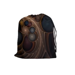 Fractal Fantasy Design Construction Drawstring Pouch (large) by Wegoenart