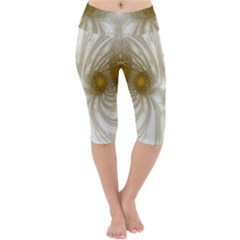 Fractal Fantasy Background Pattern Lightweight Velour Cropped Yoga Leggings by Wegoenart