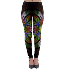 Fractal Flower Fantasy Pattern Lightweight Velour Leggings by Wegoenart