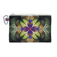 Fractal Flower Fantasy Design Canvas Cosmetic Bag (large) by Wegoenart