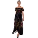 Fractal Abstract Design Mystical Off Shoulder Open Front Chiffon Dress View1