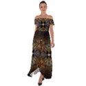 Fractal Art Abstract Pattern Off Shoulder Open Front Chiffon Dress View1