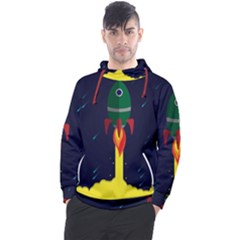 Rocket Halftone Astrology Astronaut Men s Pullover Hoodie by Wegoenart