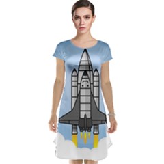 Rocket Shuttle Spaceship Science Cap Sleeve Nightdress by Wegoenart