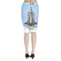Rocket Shuttle Spaceship Science Midi Wrap Pencil Skirt View2