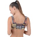 Colorful Brick Wall Texture Front Tie Bikini Top View2
