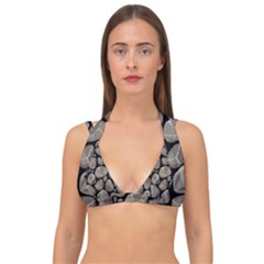 Rock Stone Seamless Pattern Double Strap Halter Bikini Top by Nexatart