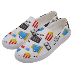 Cinema Icons Pattern Seamless Signs Symbols Collection Icon Men s Canvas Slip Ons by Nexatart