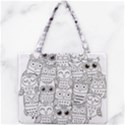 Circle Shape Pattern With Cute Owls Coloring Book Mini Tote Bag View1