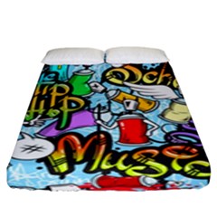 Graffiti Characters Seamless Patternm Fitted Sheet (king Size) by Nexatart