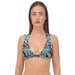 Zombie Heads Pattern Double Strap Halter Bikini Top by Nexatart