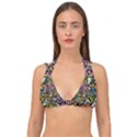 Graffiti Word Seamless Pattern Double Strap Halter Bikini Top View1