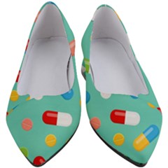 Pills Medicines Seamless Pattern Blue Background Women s Block Heels  by Nexatart