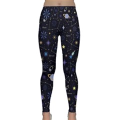 Starry Night  Space Constellations  Stars  Galaxy  Universe Graphic  Illustration Lightweight Velour Classic Yoga Leggings by Nexatart