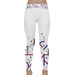 Lines And Dots Motif Geometric Print Classic Yoga Leggings by dflcprintsclothing